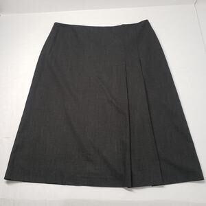 Evelyn Pleated Skirt Womens 14 Gray Knee Length A Line Uniform Business Office